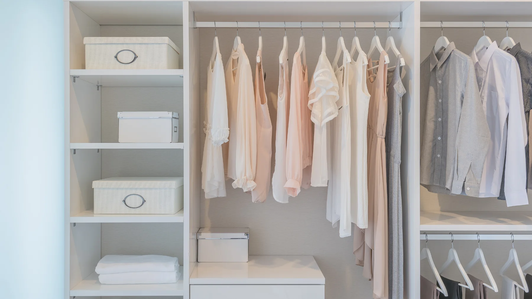 Illustrative image of an organized closet and storage installation