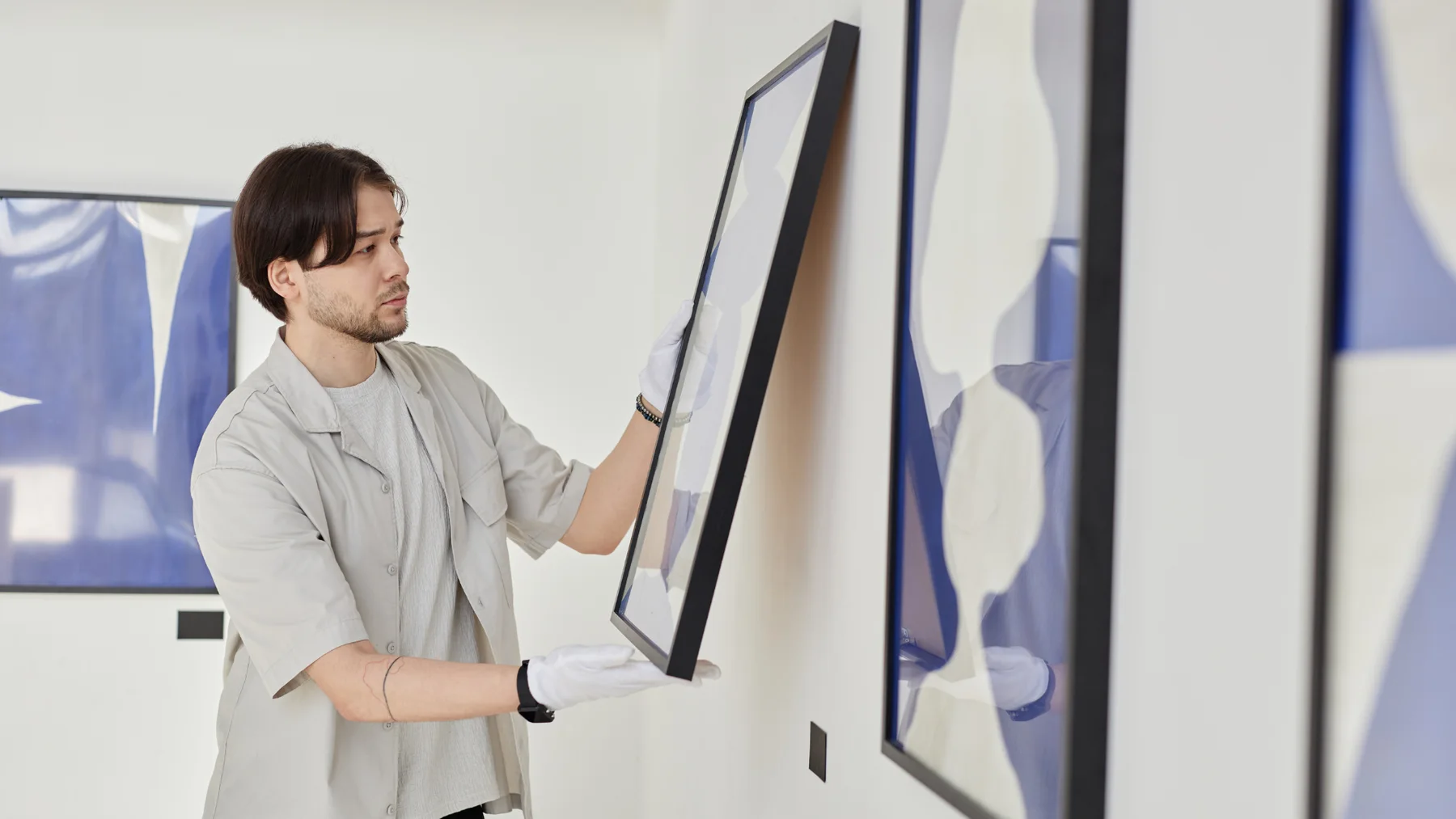 Illustrative image of framed wall art arranged in an interior